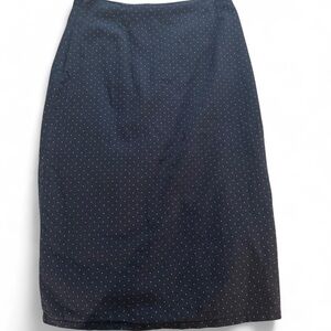 Forever 21 Navy Pencil Skirt with White Polka Dots